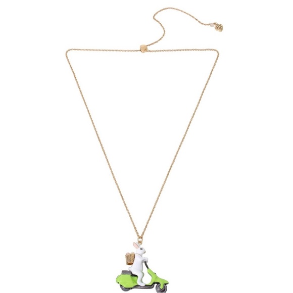 Betsey Johnson Bunny Vespa Pendant Slider Necklace - Picture 3 of 4